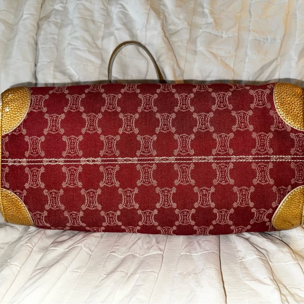 Celine Pink Denim Macadam Shoulder bag with Certificate of Authenticity - Picture 9 of 10